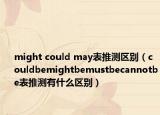 might could may表推测区别（couldbemightbemustbecannotbe表推测有什么区别）