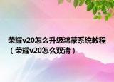 荣耀v20怎么升级鸿蒙系统教程（荣耀v20怎么双清）