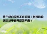 终于明白爱回不来歌词（有首歌歌词是终于看开爱回不来）