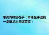 歌词青锋剑在手（青锋在手谁能一剑屠龙出自哪首歌）