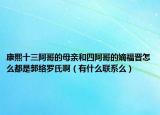康熙十三阿哥的母亲和四阿哥的嫡福晋怎么都是郭络罗氏啊（有什么联系么）