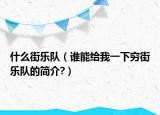 什么街乐队（谁能给我一下穷街乐队的简介?）