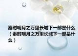 秦时明月之万里长城下一部是什么（秦时明月之万里长城下一部是什么）