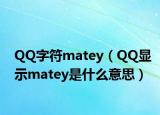 QQ字符matey（QQ显示matey是什么意思）
