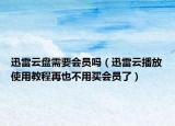迅雷云盘需要会员吗（迅雷云播放使用教程再也不用买会员了）