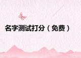名字测试打分（免费）