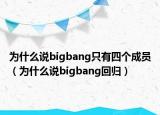 为什么说bigbang只有四个成员（为什么说bigbang回归）