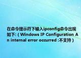 在命令提示符下输入ipconfig命令出现如下:（Windows IP Configuration An internal error occurred :不支持）