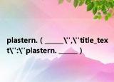 plastern.（______