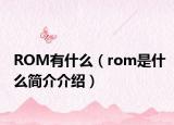 ROM有什么（rom是什么简介介绍）