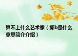 算不上什么艺术家（撕b是什么意思简介介绍）