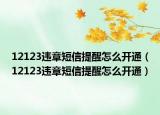12123违章短信提醒怎么开通（12123违章短信提醒怎么开通）