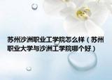 苏州沙洲职业工学院怎么样（苏州职业大学与沙洲工学院哪个好）