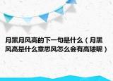 月黑月风高的下一句是什么（月黑风高是什么意思风怎么会有高矮呢）
