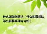 什么叫做激将法（什么叫激将法怎么解释啊简介介绍）