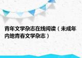 青年文学杂志在线阅读（未成年 内地青春文学杂志）