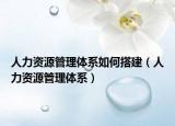 人力资源管理体系如何搭建（人力资源管理体系）