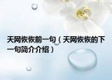天网恢恢前一句（天网恢恢的下一句简介介绍）