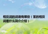 相反词的词语有哪些（答的相反词是什么简介介绍）