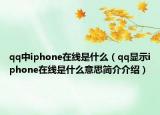 qq中iphone在线是什么（qq显示iphone在线是什么意思简介介绍）