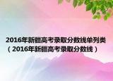 2016年新疆高考录取分数线单列类（2016年新疆高考录取分数线）