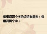 蜘组词两个字的词语有哪些（蜘组词两个字）