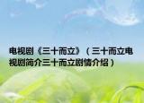 电视剧《三十而立》（三十而立电视剧简介三十而立剧情介绍）