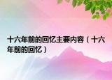 十六年前的回忆主要内容（十六年前的回忆）