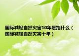 国际减轻自然灾害10年是指什么（国际减轻自然灾害十年）