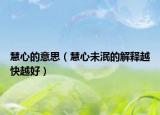 慧心的意思（慧心未泯的解释越快越好）