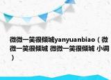 微微一笑很倾城yanyuanbiao（微微一笑很倾城 微微一笑很倾城 小调）