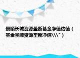 景顺长城资源垄断基金净值估值（基金景顺资源垄断净值\