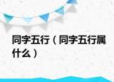 同字五行（同字五行属什么）