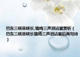 巴东三峡巫峡长,猿鸣三声泪沾裳赏析（巴东三峡巫峡长猿鸣三声泪沾裳后两句诗）