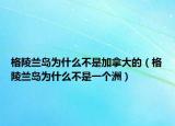 格陵兰岛为什么不是加拿大的（格陵兰岛为什么不是一个洲）