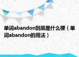 单词abandon到底是什么梗（单词abandon的用法）