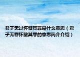 君子无过怀璧其罪是什么意思（君子无罪怀璧其罪的意思简介介绍）