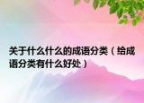 关于什么什么的成语分类（给成语分类有什么好处）