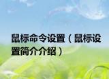 鼠标命令设置（鼠标设置简介介绍）