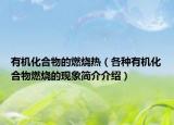 有机化合物的燃烧热（各种有机化合物燃烧的现象简介介绍）