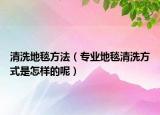 清洗地毯方法（专业地毯清洗方式是怎样的呢）