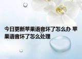今日更新苹果语音坏了怎么办 苹果语音坏了怎么处理