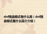 dnf挑战模式有什么用（dnf挑战模式是什么简介介绍）