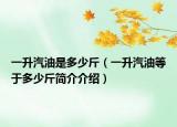 一升汽油是多少斤（一升汽油等于多少斤简介介绍）