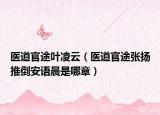 医道官途叶凌云（医道官途张扬推倒安语晨是哪章）
