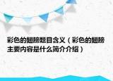 彩色的翅膀题目含义（彩色的翅膀主要内容是什么简介介绍）