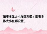 淘宝字体大小在哪儿调（淘宝字体大小在哪设置）