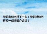 孕妇走独木桥下一句（孕妇过独木桥打一成语简介介绍）