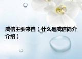 威信主要来自（什么是威信简介介绍）
