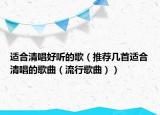 适合清唱好听的歌（推荐几首适合清唱的歌曲（流行歌曲））